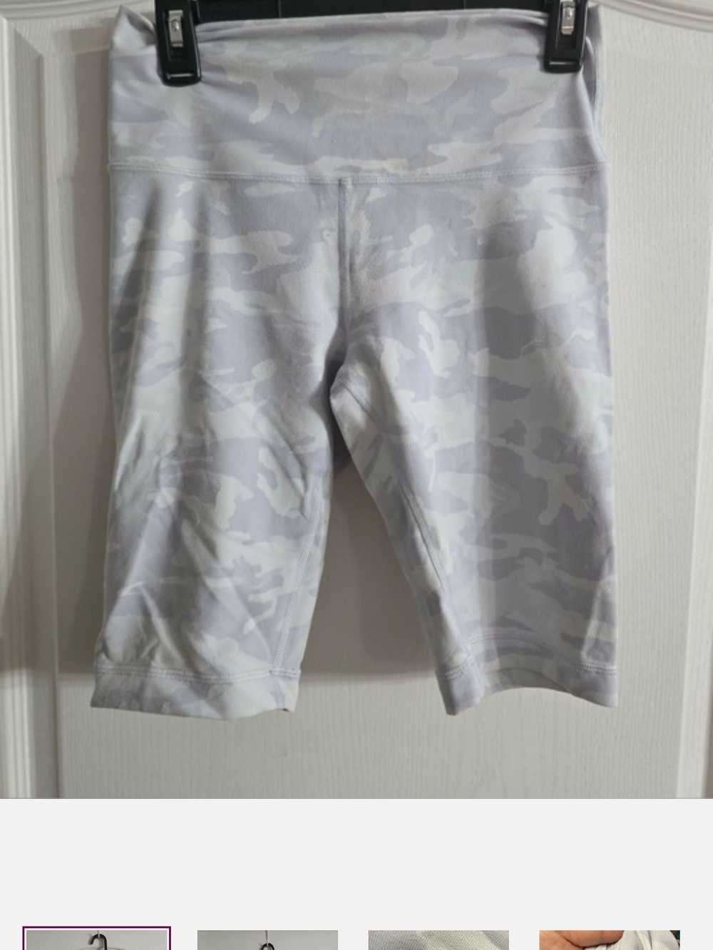 lululemon athletica Light Gray Camo Bike Shorts 10 Inch Rise Like New